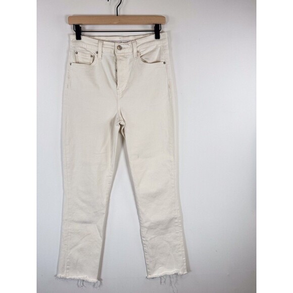 Frank & Eileen Womens Jeans Everday White Cork  Denim Straight High Rise Size 28 - Picture 7 of 14